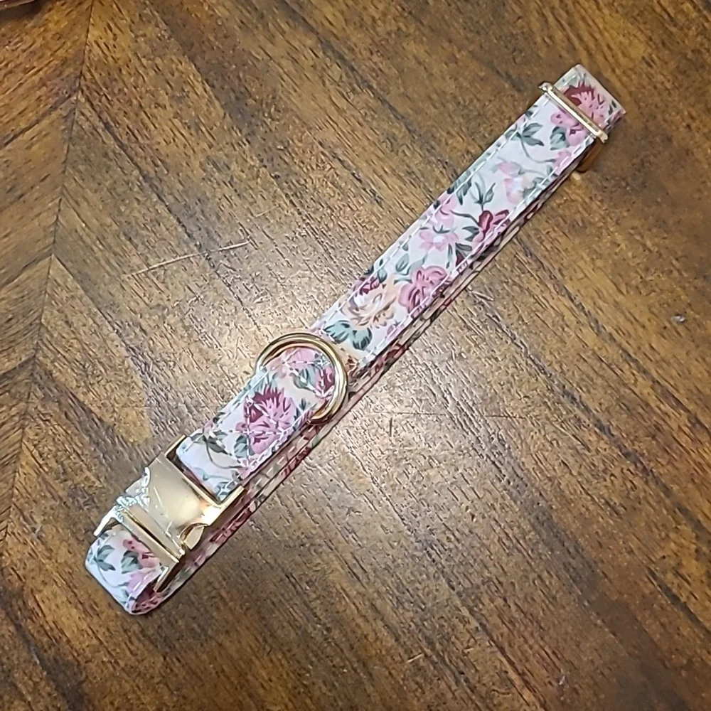Floral Dog Harness Collar and Leash Set